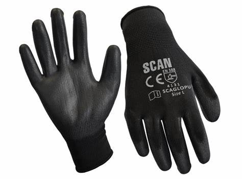 Black PU Coated Gloves - XL-Eclipse Fencing