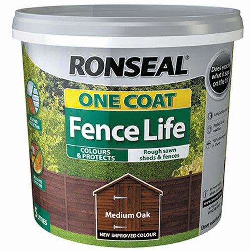 Ronseal 5L One Coat Life Quick Dry Garden Shed & Fence Paint-Eclipse Fencing