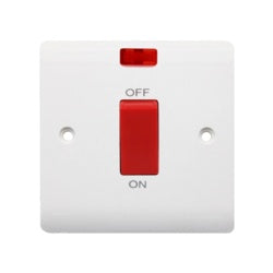 Securlec 1 Gang Double Pole Switch & Pilot Light 45 Amp-Eclipse Fencing