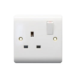 Securlec 1 Gang Switched Socket Double Pole 13A-Eclipse Fencing