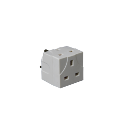 Securlec 2 Way Plug-In Adaptor White 13 Amp-Eclipse Fencing