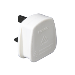 Securlec 3 Pin Nylon BS Plug White 13 Amp 250V-Eclipse Fencing