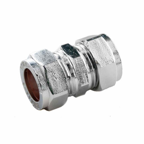 Securplumb Comp Chrome Straight Connector 15mm-Eclipse Fencing