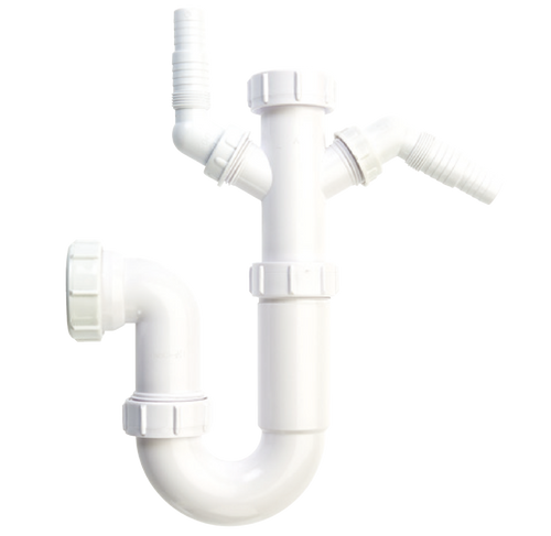 Securplumb Washing Machine Waste Trap 2 Spigot 40 x 75mm-Eclipse Fencing