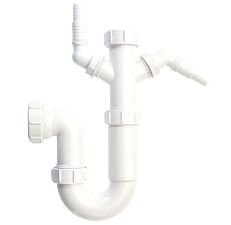 Securplumb Washing Machine Waste Trap 2 Spigot 40 x 75mm-Eclipse Fencing