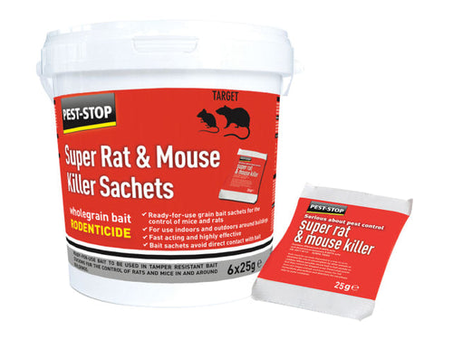 Super Rat & Mouse Killer 6 x 25g Sachets-Eclipse Fencing
