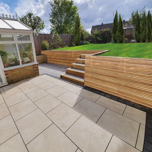 Ivory Cream Porcelain 600mm x 900mm x 20mm-Eclipse Fencing