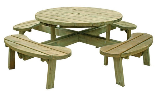 Round 8 Seat Picnic Table-Eclipse Fencing